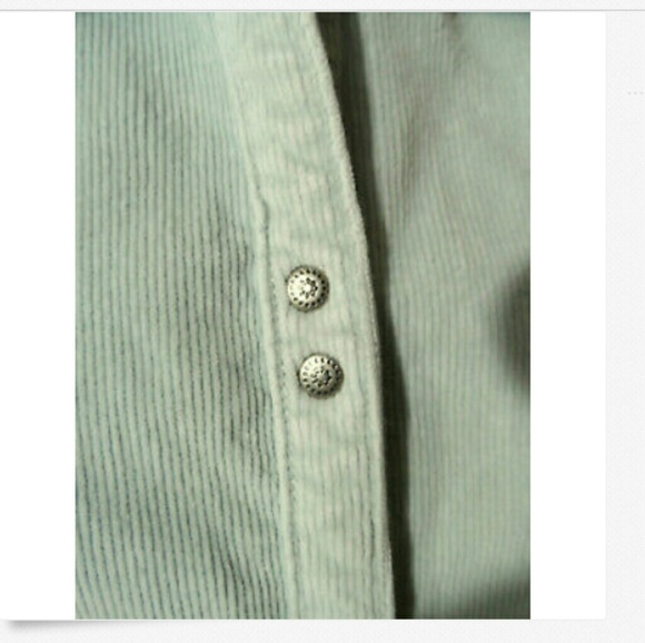 CABELA'S Corduroy Snap Shirt L Blue collared top - Picture 4 of 6